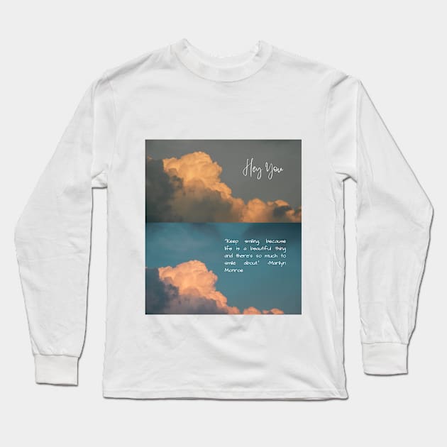 Drawing of Keep Smiling Pattern Long Sleeve T-Shirt by ninoshops